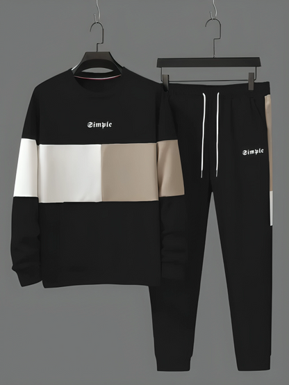 Men's Color Block Sweatshirt - Casual Winter/Fall Outfit