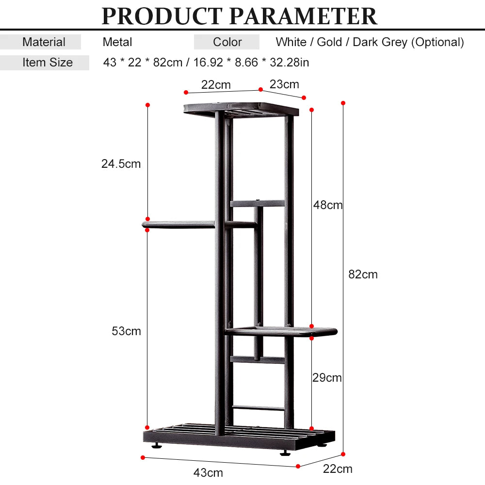 4-Tier Plant Stand Display Shelf Flower Pots Rack Plant Stand Potting Ladder Planter Stand Heavy Duty Storage Garden Decorations