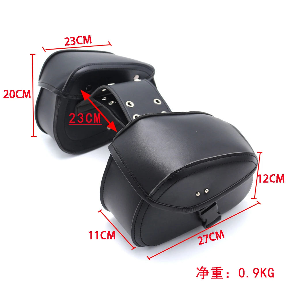 Universal PU Electric Motorcycle Saddlebag Side Tool Luggage Package Saddle For Harley Suzuki Kawasaki CMX500 Honda Yamaha Bag