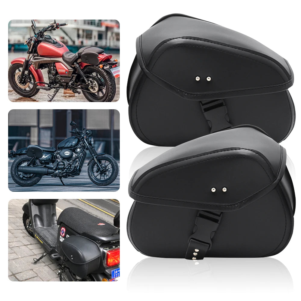 Universal PU Electric Motorcycle Saddlebag Side Tool Luggage Package Saddle For Harley Suzuki Kawasaki CMX500 Honda Yamaha Bag