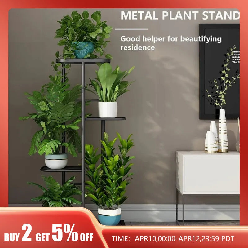 Plant Support Metal 5 Layers 6 Potted Plants Multiple Flower Pots Indoor And Outdoor Flower Pot Display Rack Courtyard Garden