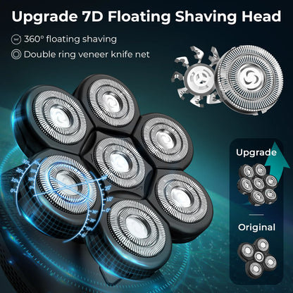 Kensen 5 In 1 Electric Shaver 7D Floating Cutter Head Rechargeable Shaver Kit For Men IPX6 Waterproof Beard Trimmer head shavers