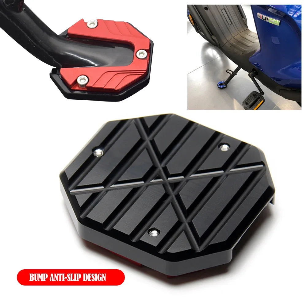 Universal Scooter Motorcycle Bike Kickstand Extender Foot Side Stand Extension Pad Support Plate Anti-skid Enlarged Base