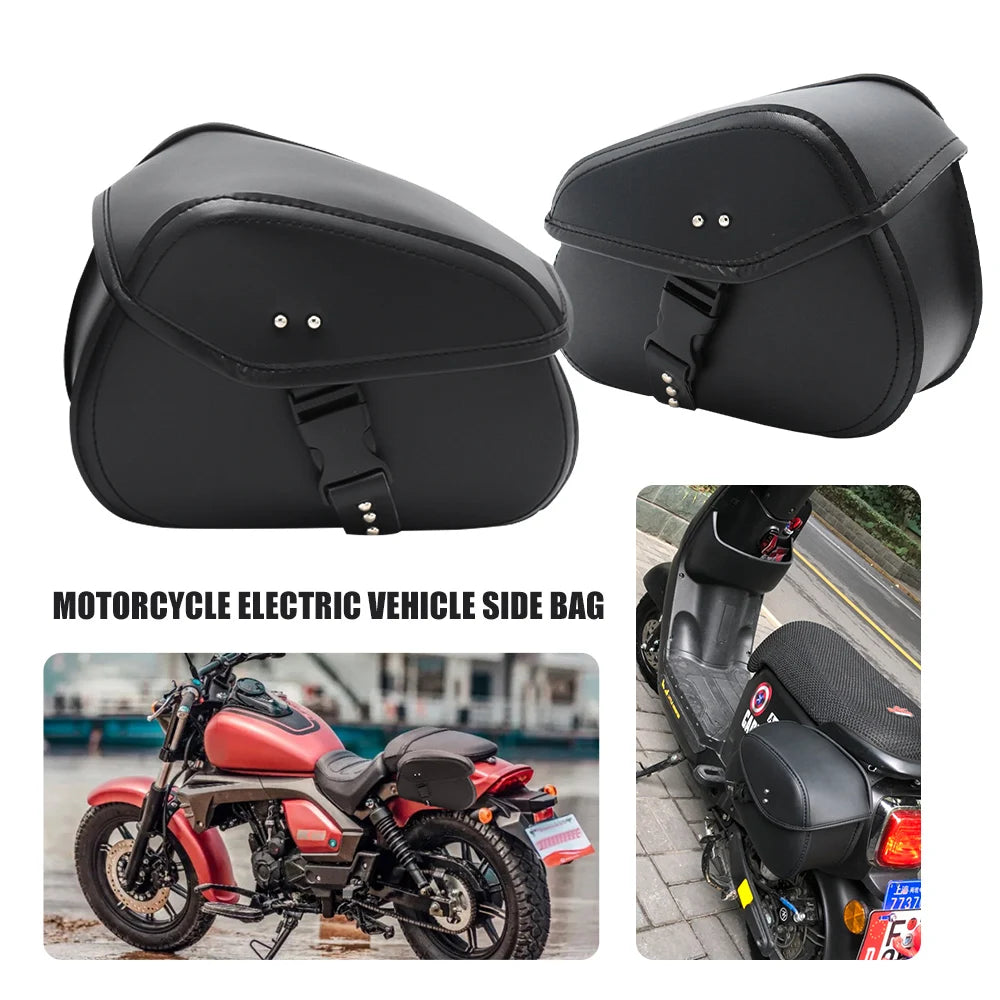 Universal PU Electric Motorcycle Saddlebag Side Tool Luggage Package Saddle For Harley Suzuki Kawasaki CMX500 Honda Yamaha Bag