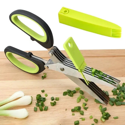 Multi-Layer Kitchen Scissor Herb Cutting Shear With Safe Cover