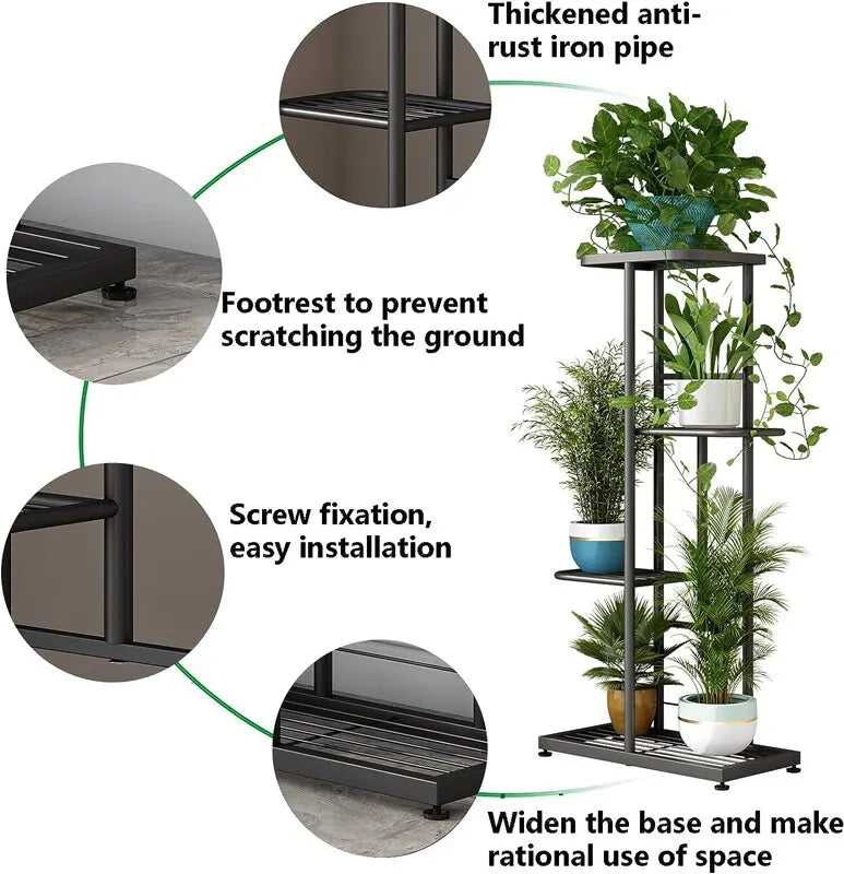 Plant Support Metal 5 Layers 6 Potted Plants Multiple Flower Pots Indoor And Outdoor Flower Pot Display Rack Courtyard Garden