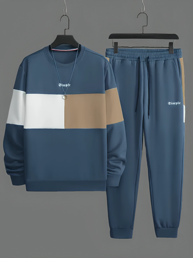 Men's Color Block Sweatshirt - Casual Winter/Fall Outfit