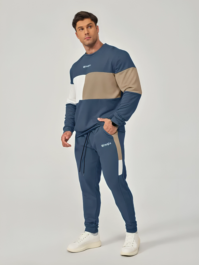 Men's Color Block Sweatshirt - Casual Winter/Fall Outfit