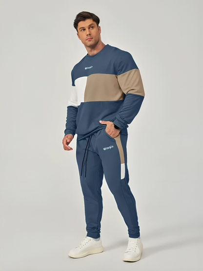 Men's Color Block Sweatshirt - Casual Winter/Fall Outfit