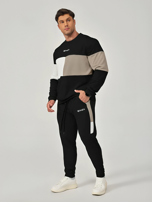 Men's Color Block Sweatshirt - Casual Winter/Fall Outfit